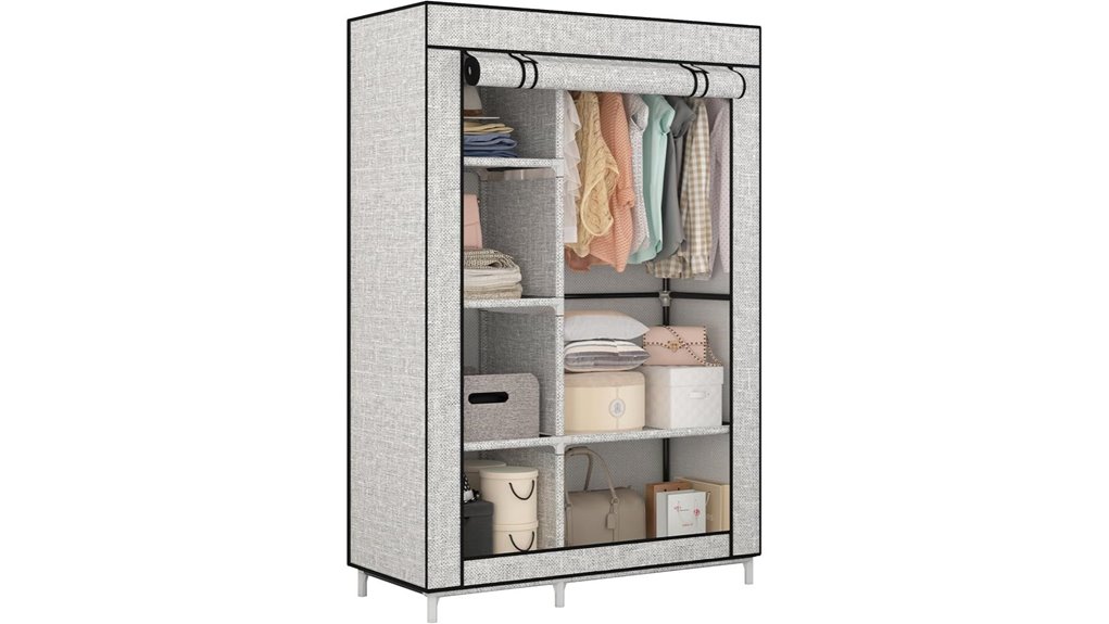 Portable Closet Organizers for Rentals to Keep Your Space Tidy 12 calmootey 6 shelf rod organizer
