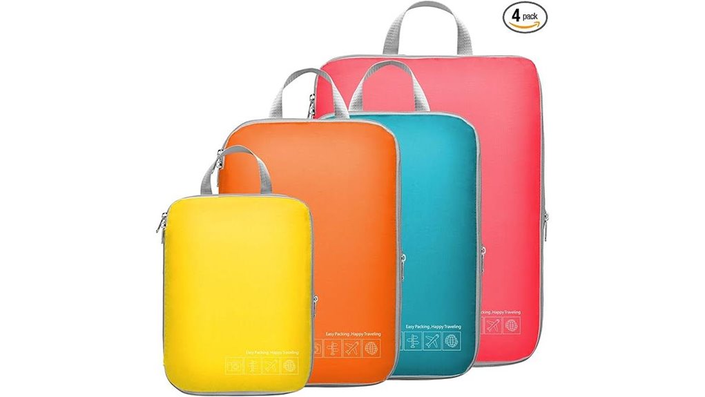 Compression Packing Cubes for Winter Layers with Thick Zipper 4 cambond 4 piece compression cubes