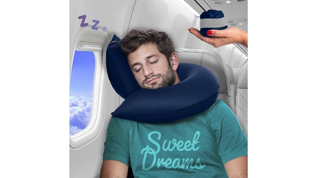 Travel Neck Pillows for Window Seats (Support Without Bulk) 4 candy cane inflatable pillow