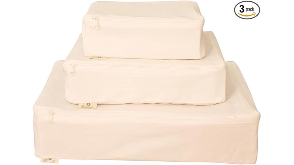 Durable Packing Cubes with Snag‑Free Zippers for Travel 5 canvas packing cubes off white