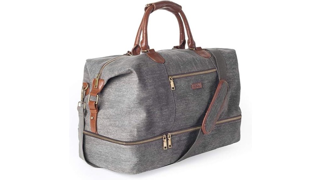 canvas weekender shoe pocket