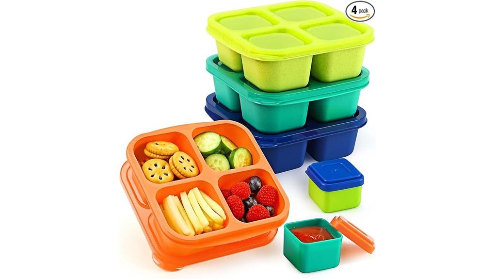 Best Bento Snack Boxes for Train Travel That Keep Food Fresh 9 caperci 4 pack bento boxes