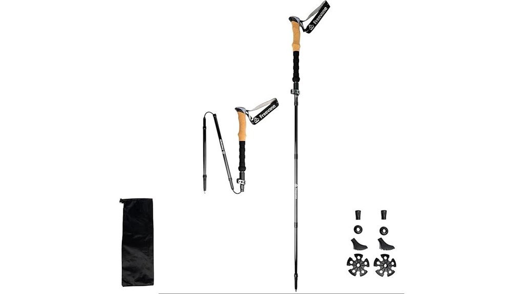 Best Hiking Poles (Carbon Fiber Folding) for Trail Lightness 12 carbon cork gripped folding poles