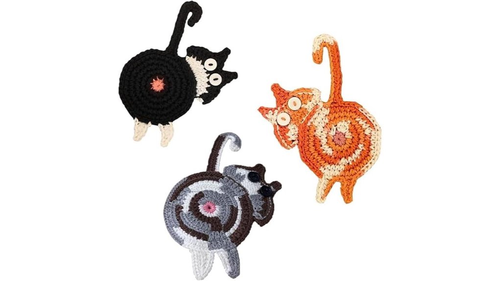 cat woven drink coasters