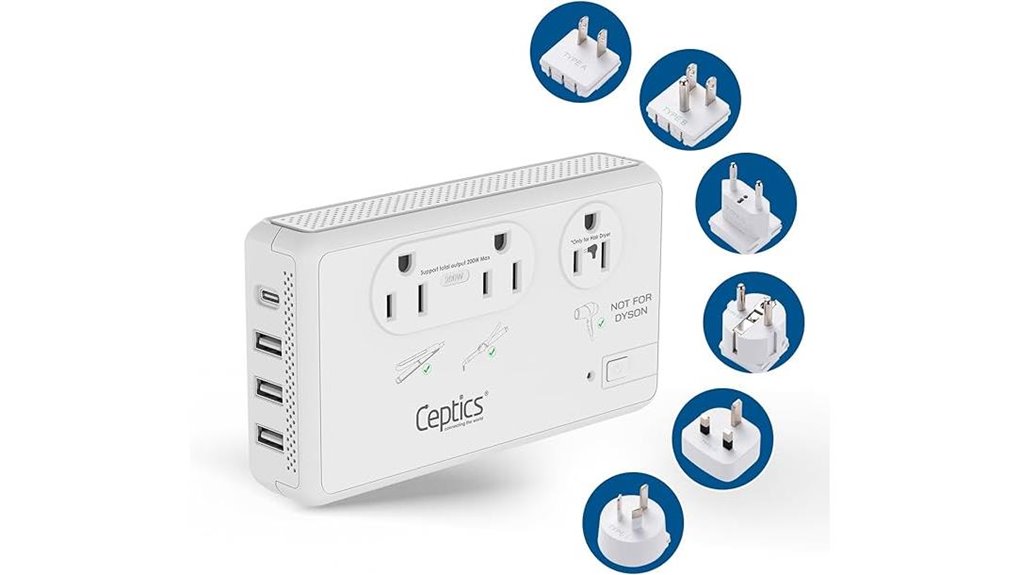 Best Travel Voltage Converters (for Hair Tools) That Keep You Safe 5 ceptics 2000w usb converter