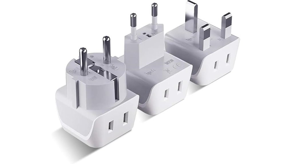 ceptics 3 pack european adapters