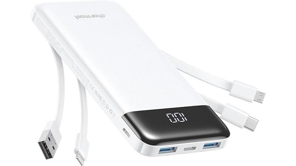 Power Banks with Built-In Cables That Keep You Charged 14 charmast 10000mah built in charger