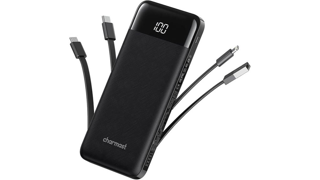 Power Banks with Built-In Cables That Keep You from Forgetting 4 charmast 10000mah portable charger