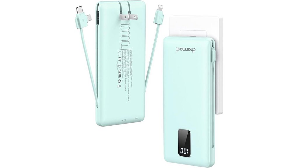 charmast 10 000mah fast cabled
