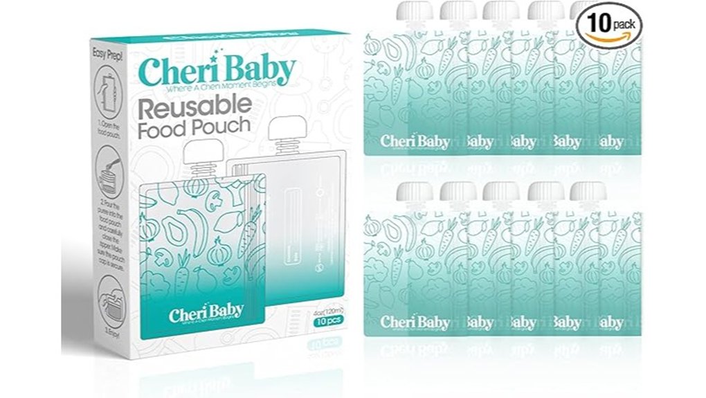 Top Baby Food Pouches (Reusable) That Parents Swear By 14 cheribaby 10 pack pouches