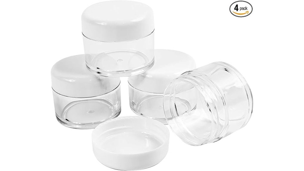 Best Leak-Proof, Wide-Mouth Travel Jars for Balms & Creams 10 clear 1oz leak proof jars