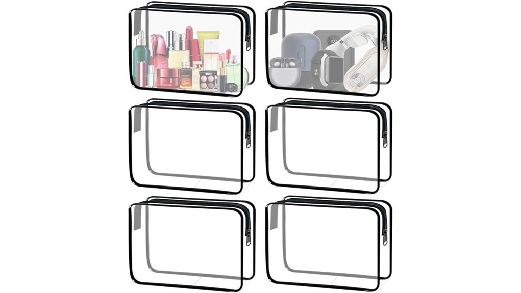 clear 6 pack toiletry bag