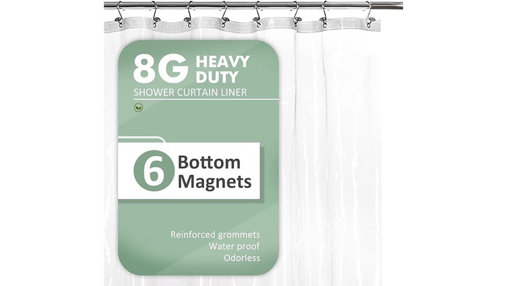 Shower Curtain Liner (Mildew-Resistant) That Keeps Mildew Away 13 clear 72x72 magnetic liner