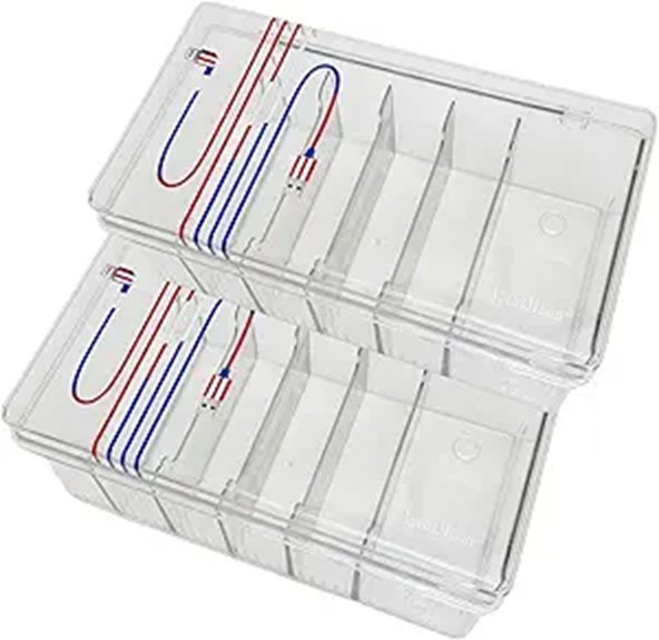 Compact Cable Organizers with Labeled Slots (No Tangles) 5 clear acrylic cable organizer
