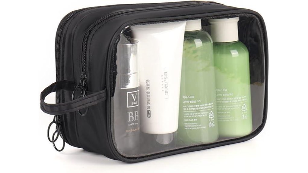 clear dual layer travel pouch