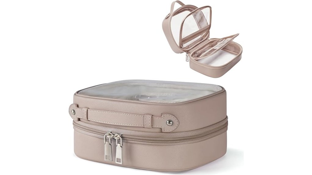 clear four compartment cosmetic bag