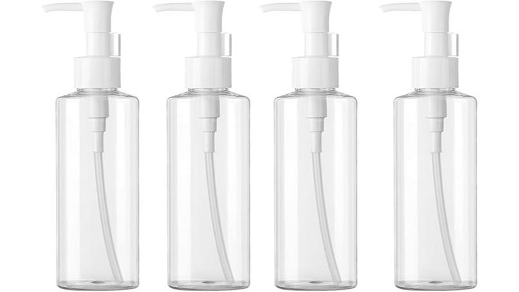 Top Leakproof Pump Bottles for Travel Shampoo (Lockable Pumps) 7 clear pump oil refill