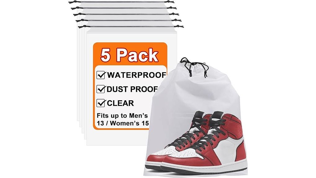 clear water resistant shoe bags
