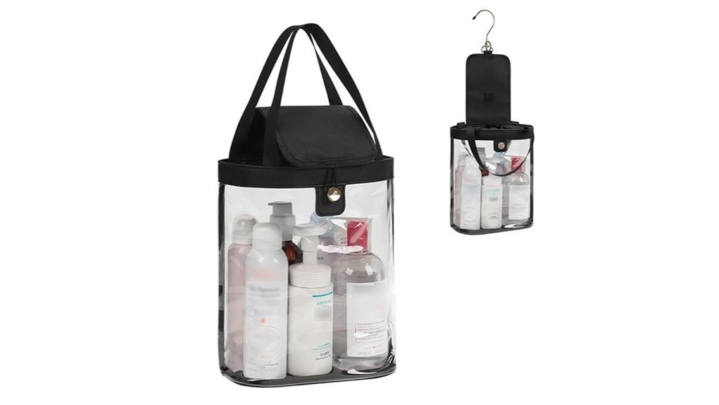 clear waterproof hooked toiletry
