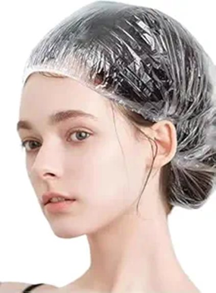 Disposable Toiletry Caps and Covers for Extra Leak Prevention 10 clear waterproof shower caps