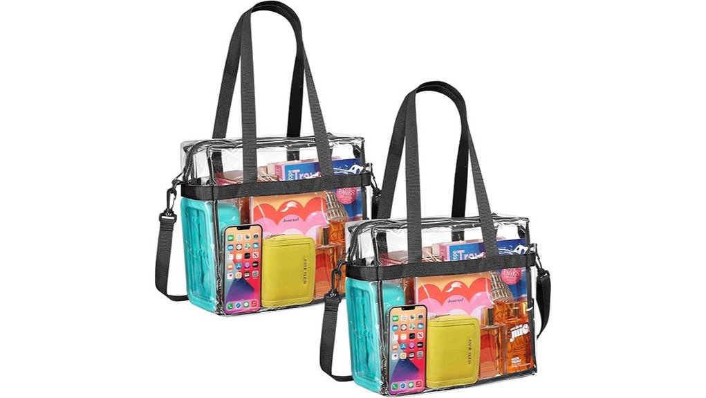 clear zip tote straps