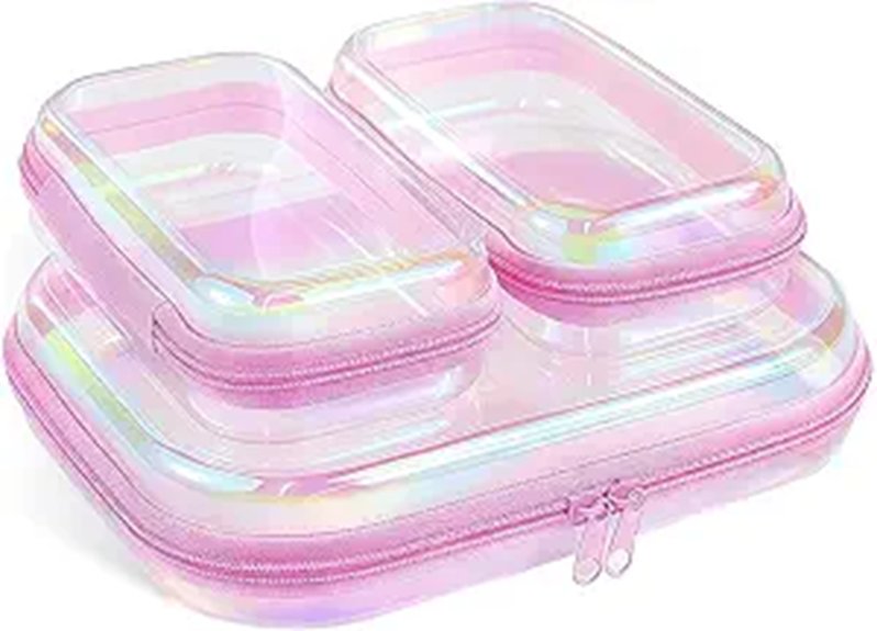 clear zippered hard shell toiletry