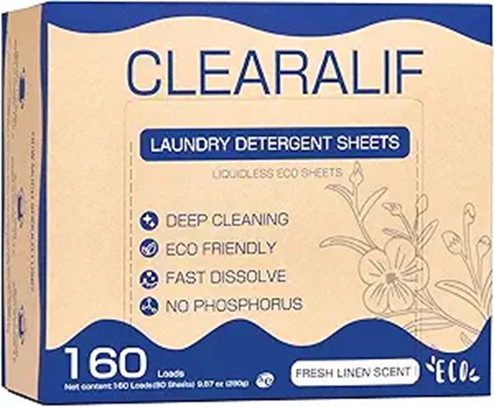 Best Travel Detergent Packs (Sheets vs powder vs liquid) 15 clearalif 160 load detergent sheets