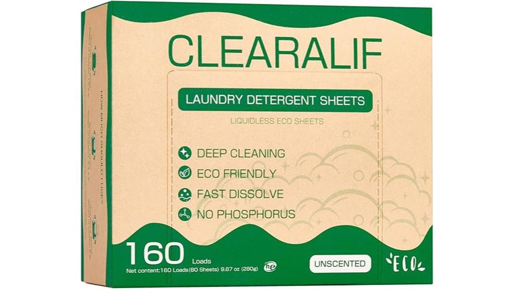 Eco-Friendly Laundry Detergent Strips That Clean Clothes Deeply 9 clearlif 160 load eco sheets
