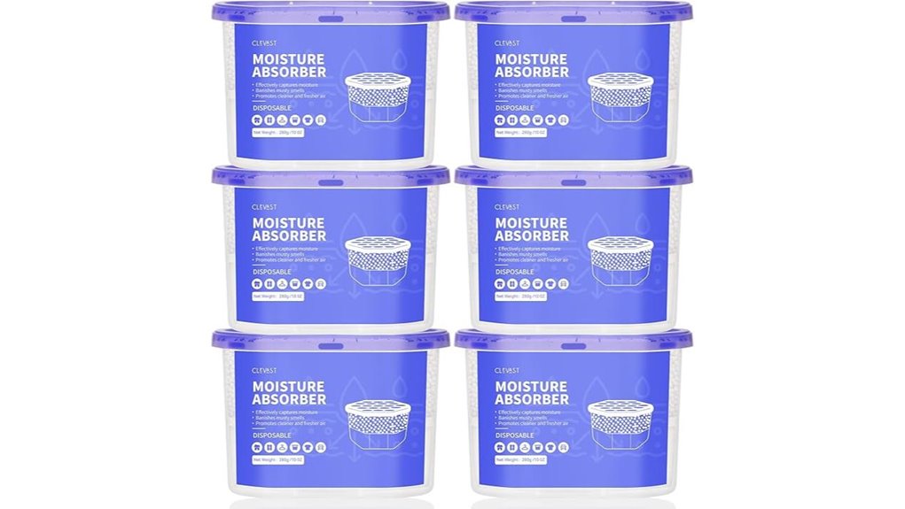Mini Dehumidifier Packs (Moisture Absorber) Keep Spaces Dry 15 clevast six pack moisture absorbers