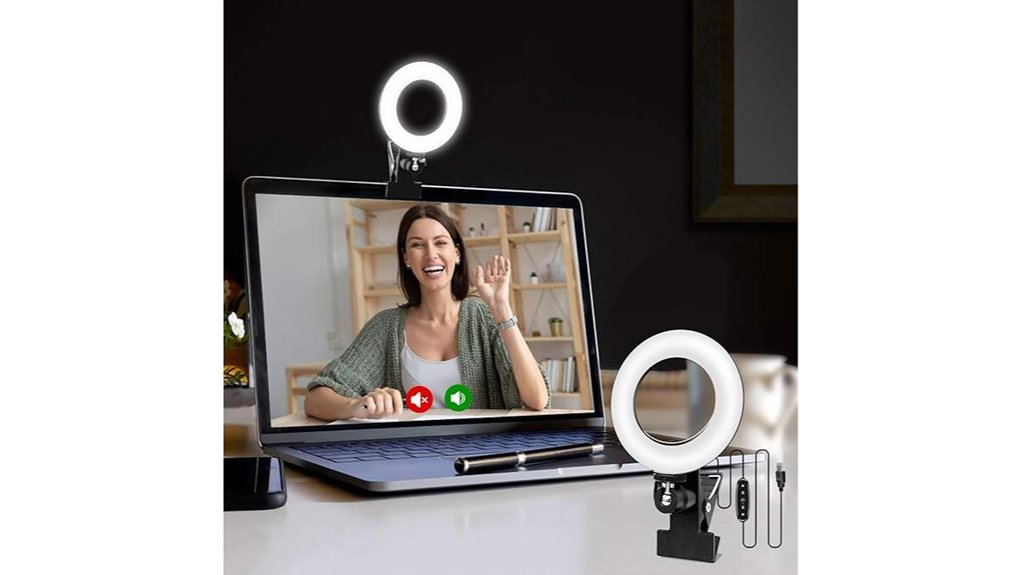 Best Portable Light Panels for Travel Video Calls (Clip-On) 3 clip on monitor ring light
