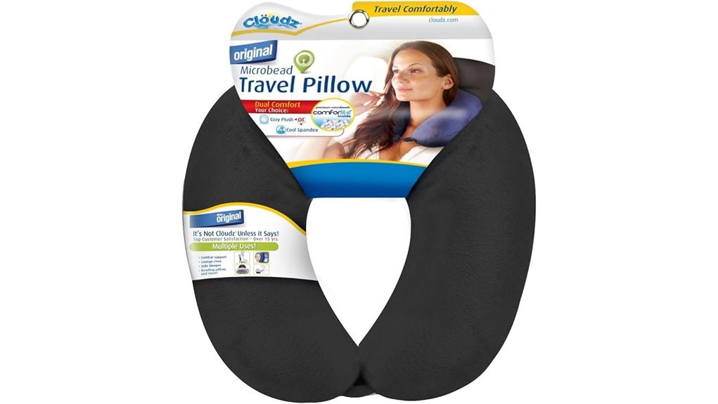 Travel Neck Pillows That Keep Your Head in Place 6 cloudz dual comfort microbead
