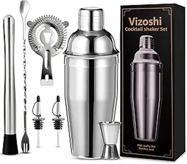 Must-Have Cocktail shaker set for Home Mixologists 7 cocktail shaker jigger strainer