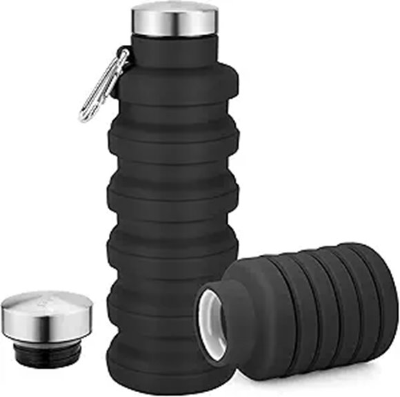 Foldable Water Bottles Airports That Pass Security Blindly 9 collapsible 17oz bpa free carabiner