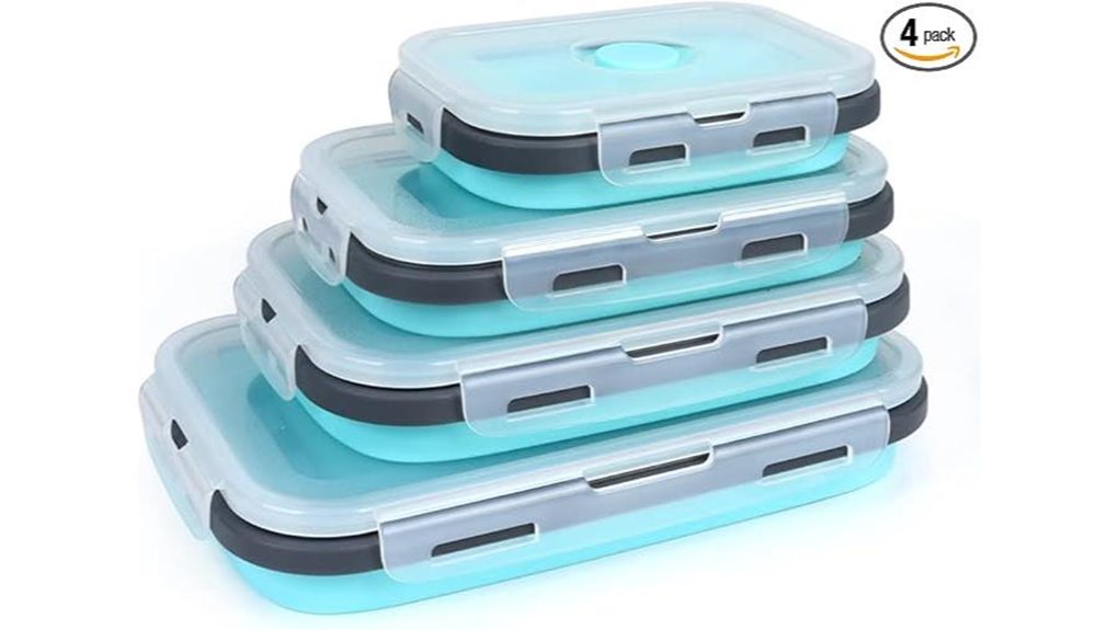 collapsible airtight silicone containers