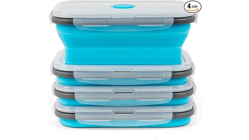 Collapsible Food Containers for Travel That Are Microwave Safe 7 collapsible blue 27oz pack