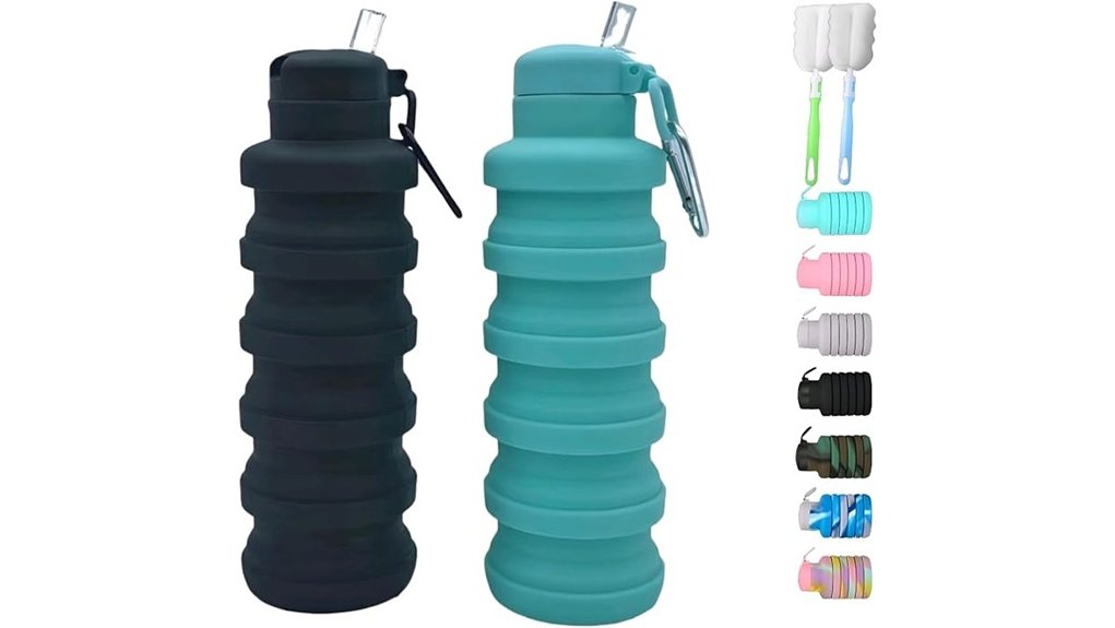 Best Collapsible Water Bottles That Won't Taste Weird 6 collapsible bpa free bottle pack