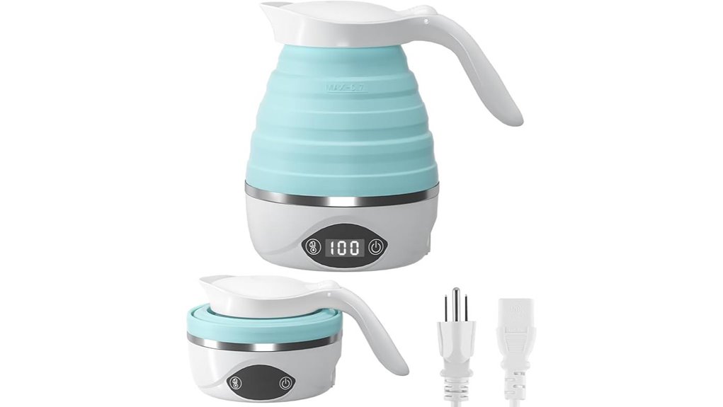 collapsible dual voltage 850w travel kettle