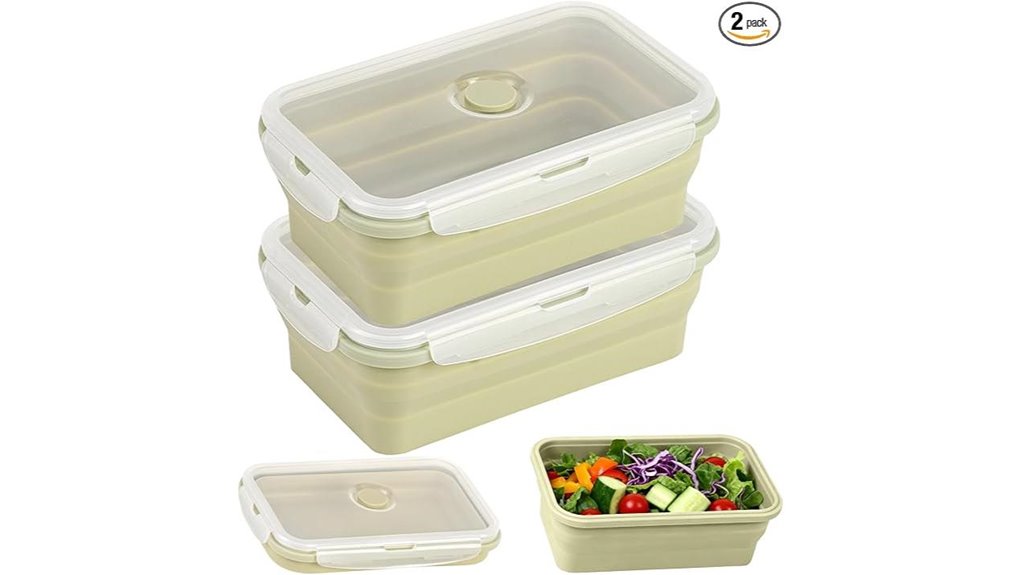 Best Collapsible silicone bowl (lid) for Quick Meals 14 collapsible food containers 2 pack