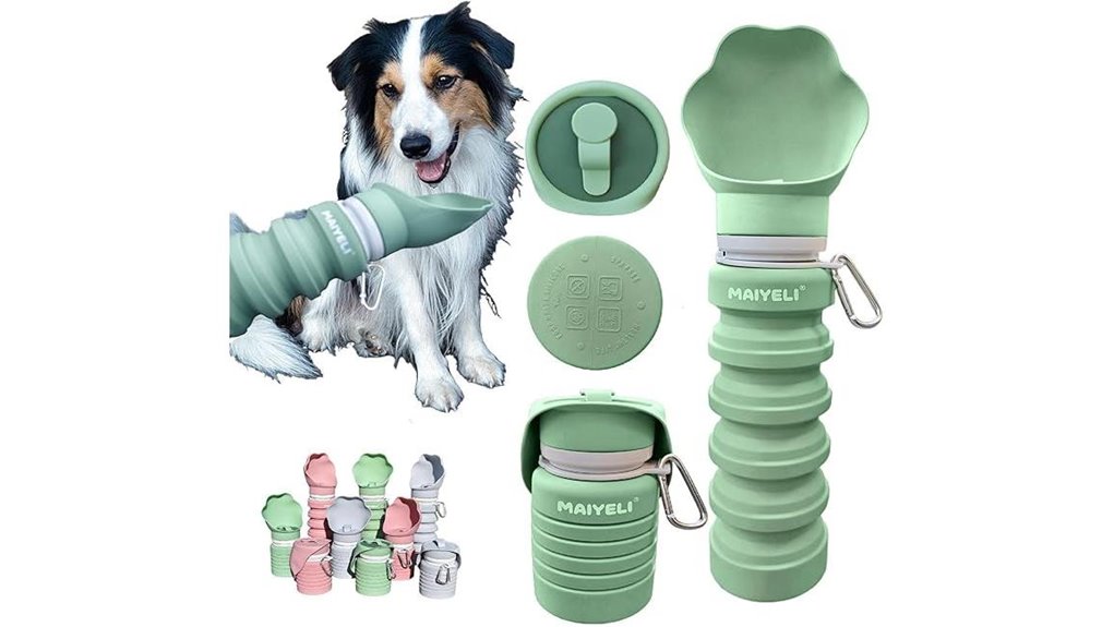 Collapsible Pet Water Bottles for Travel (One-Hand Squeeze) 4 collapsible leak proof dog bottle