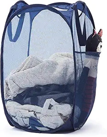 Packable Laundry Hampers for Long Stays (Pop-up Options) 12 collapsible mesh basket handles