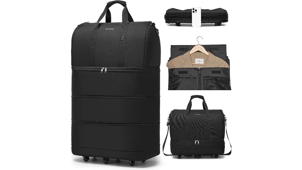 Carry‑On Suitcases with Removable Garment Sleeves for Jetsetters 13 collapsible rolling garment bag