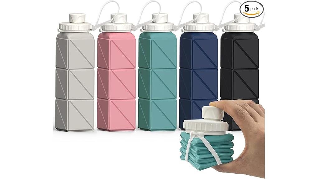 collapsible silicone 5 pack bottles
