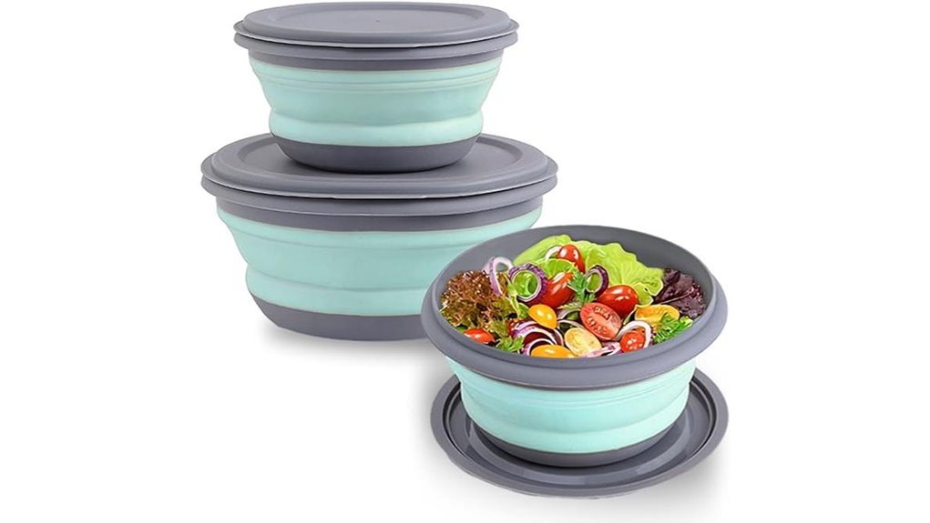 collapsible silicone bowl set