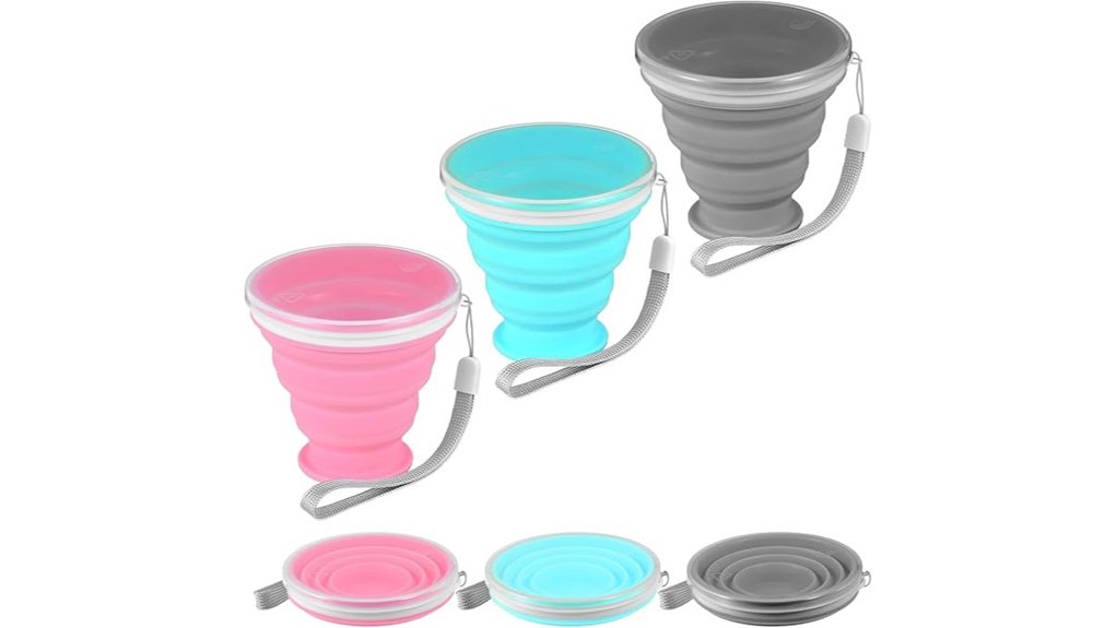 collapsible silicone cups lids