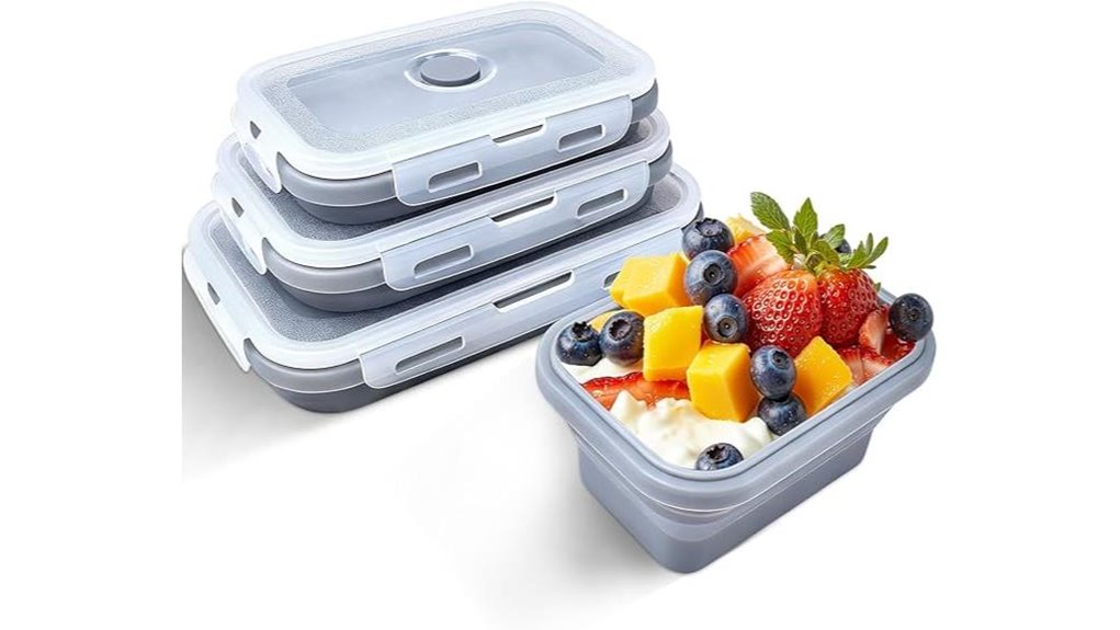 collapsible silicone food containers