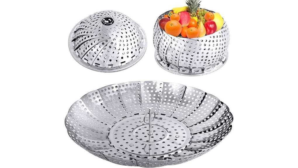The Best Steamer Insert Baskets That Keep Food Fresh 2 collapsible stainless steel steamer