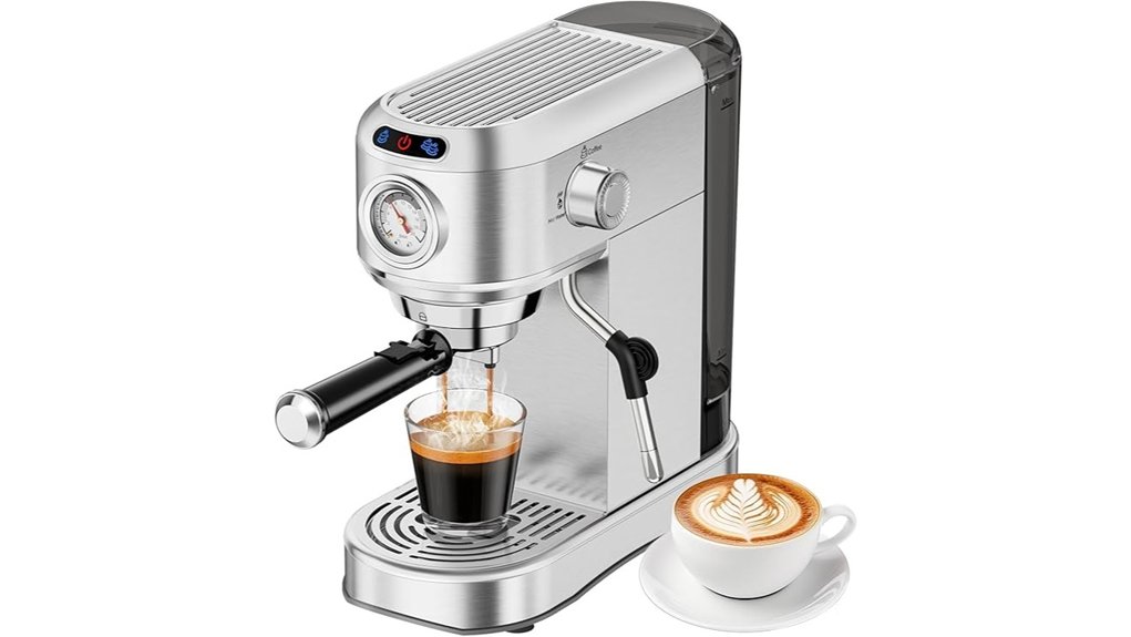 compact 20 bar stainless espresso