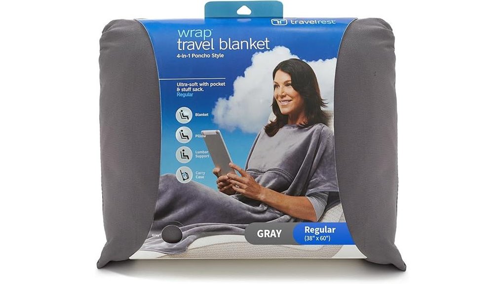 Packable Travel Blanket With Sleeves (Wearable) For Flights 15 compact 4 in 1 travel blanket