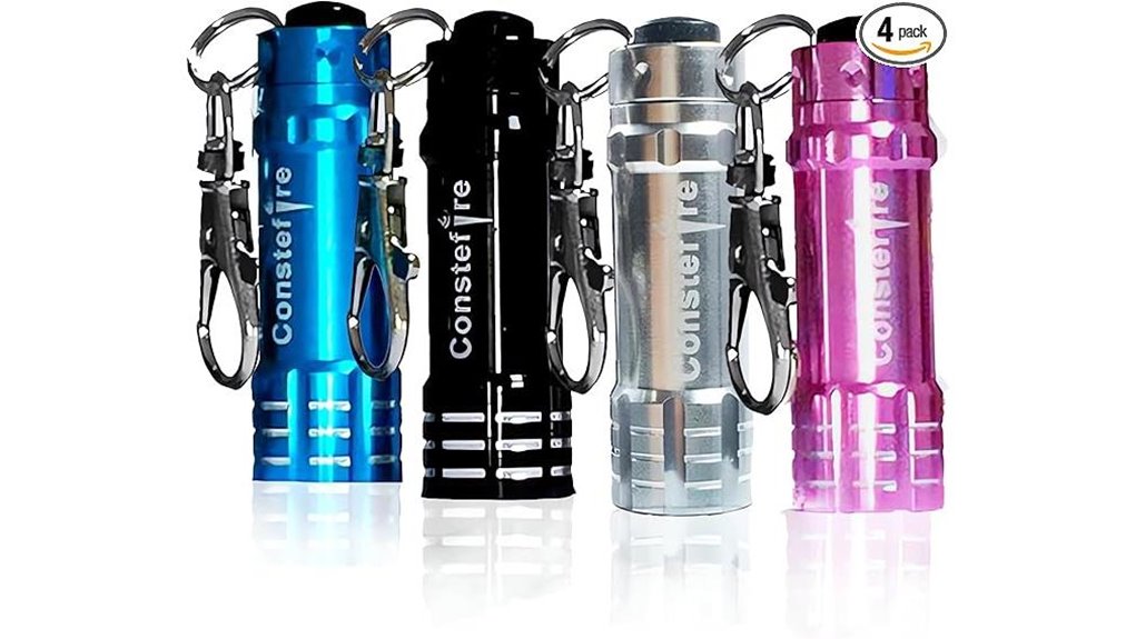 Best Keychain Flashlights Tiny but Bright for Travel 7 compact 4 pack aluminum flashlights