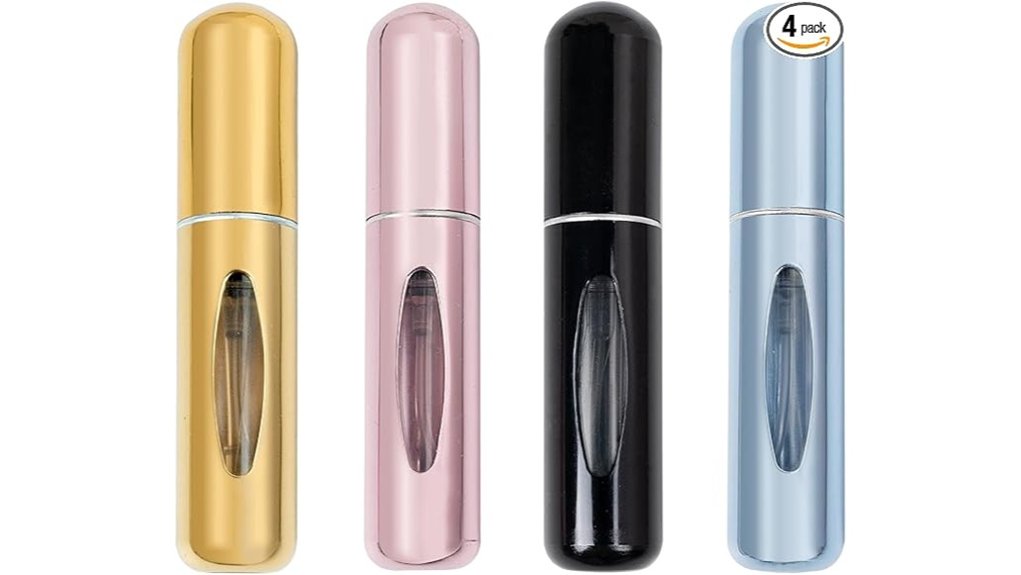 Best Refillable Atomizers for Toiletries: Mister vs Pump 4 compact 5ml refillable bottles